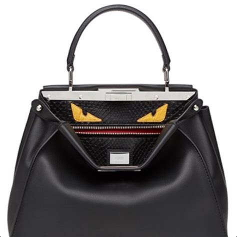 fendi peekaboo black monster|Fendi peekaboo suede.